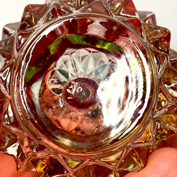 Vintage Indiana Glass Diamond Point Ruby Red Salt And Pepper Shakers - Picture 6 of 10